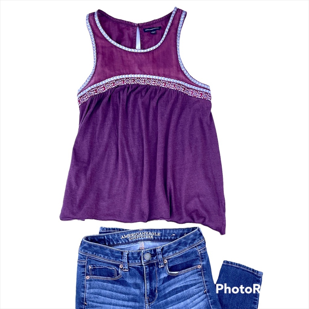 AMERICAN EAGLE OUTFIT - Jeans AND Top -Small